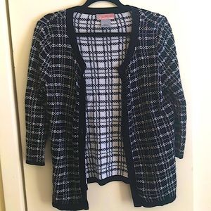 Black & White Plaid Cardigan